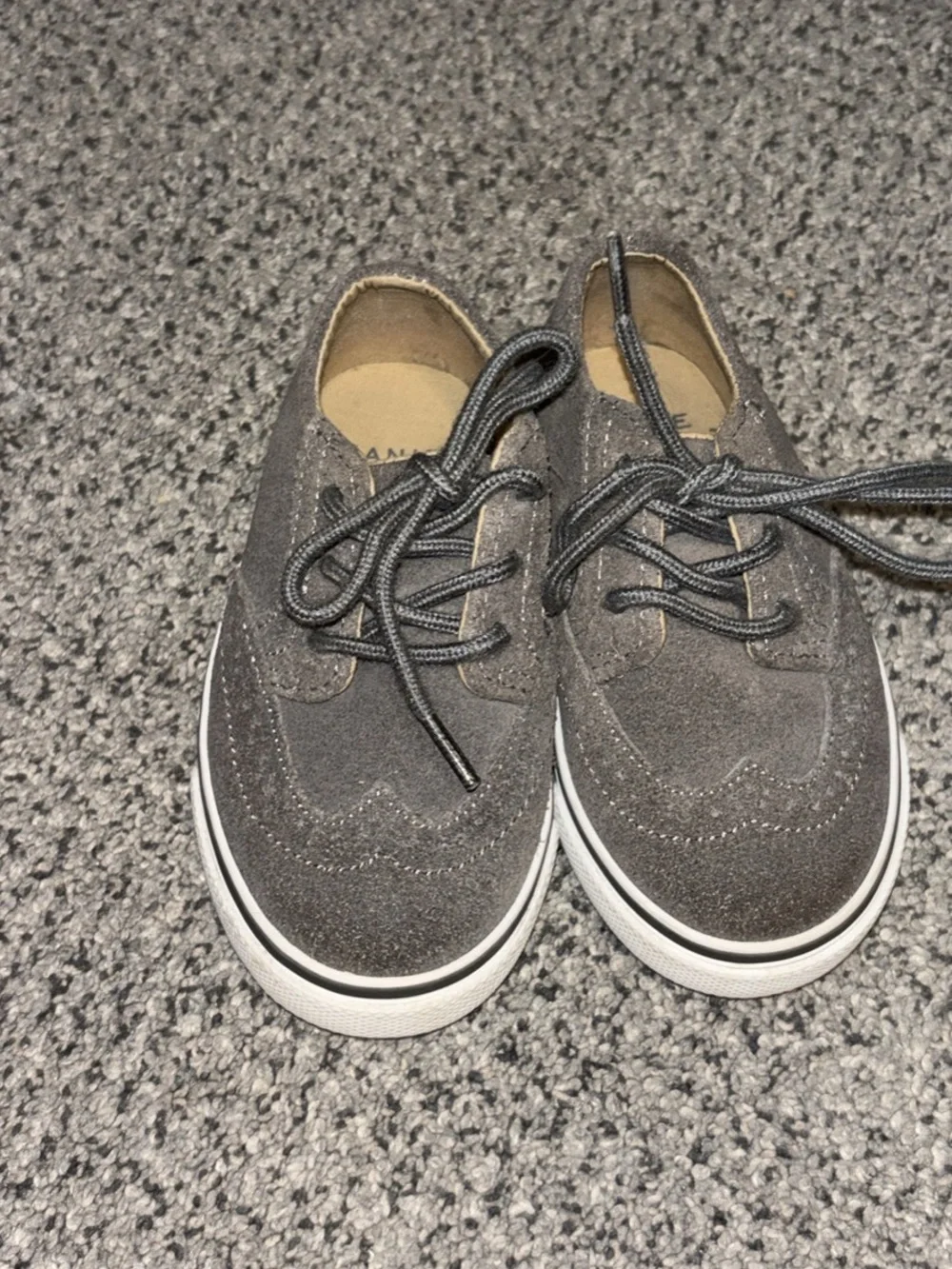 Janie & Jack size 7 Kids Gray Suede Lace-Up Shoes